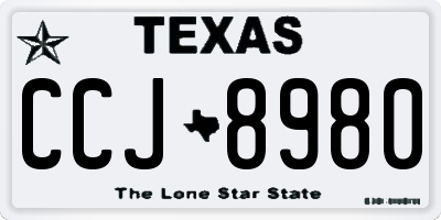 TX license plate CCJ8980