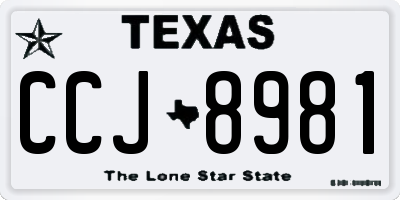 TX license plate CCJ8981