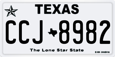 TX license plate CCJ8982