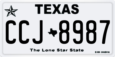 TX license plate CCJ8987