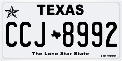 TX license plate CCJ8992