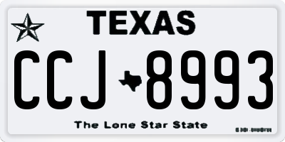 TX license plate CCJ8993