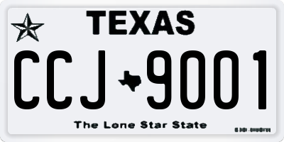 TX license plate CCJ9001