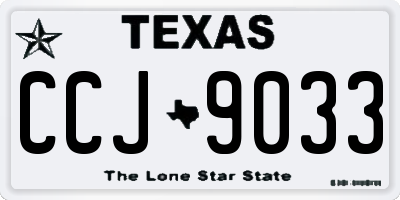 TX license plate CCJ9033