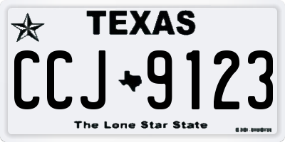 TX license plate CCJ9123