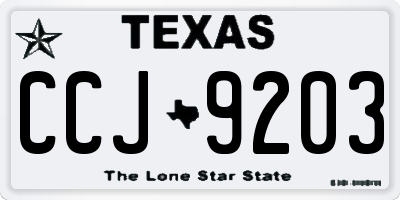 TX license plate CCJ9203