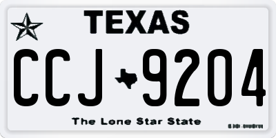TX license plate CCJ9204