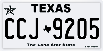 TX license plate CCJ9205