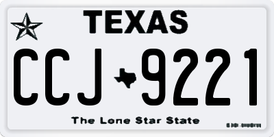 TX license plate CCJ9221