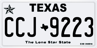 TX license plate CCJ9223