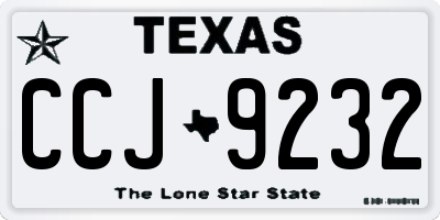TX license plate CCJ9232