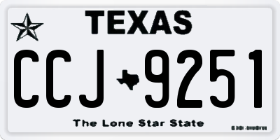 TX license plate CCJ9251