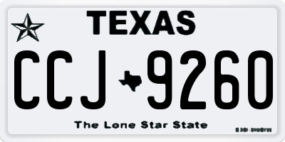 TX license plate CCJ9260