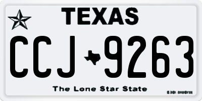 TX license plate CCJ9263