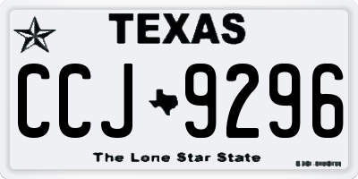 TX license plate CCJ9296