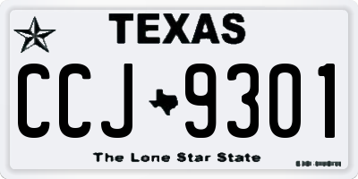 TX license plate CCJ9301