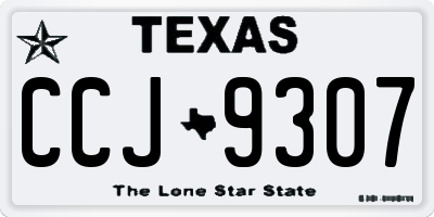 TX license plate CCJ9307