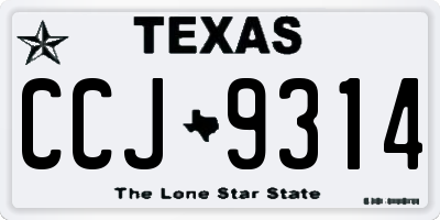 TX license plate CCJ9314