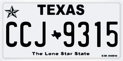 TX license plate CCJ9315