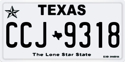TX license plate CCJ9318