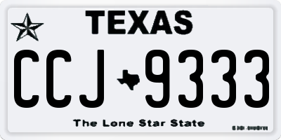 TX license plate CCJ9333