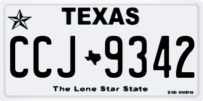 TX license plate CCJ9342