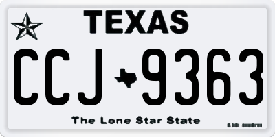 TX license plate CCJ9363