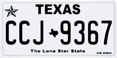 TX license plate CCJ9367