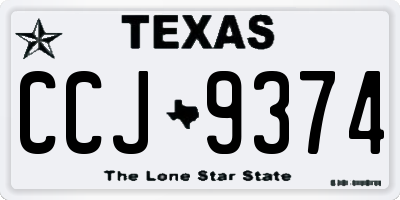 TX license plate CCJ9374