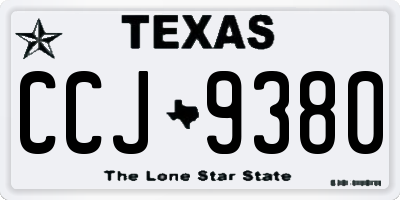 TX license plate CCJ9380
