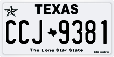 TX license plate CCJ9381