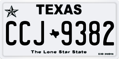 TX license plate CCJ9382
