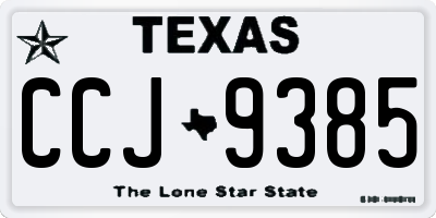 TX license plate CCJ9385