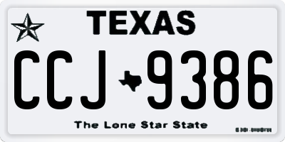 TX license plate CCJ9386