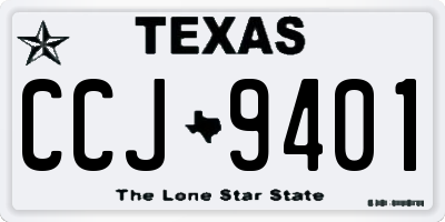 TX license plate CCJ9401