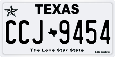 TX license plate CCJ9454
