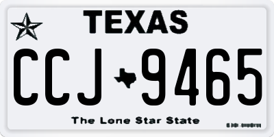 TX license plate CCJ9465