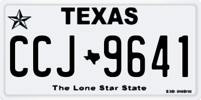 TX license plate CCJ9641
