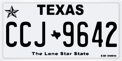 TX license plate CCJ9642