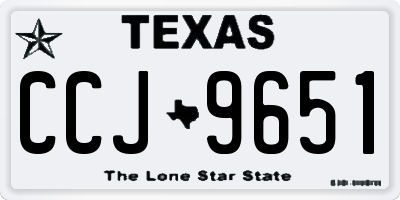 TX license plate CCJ9651