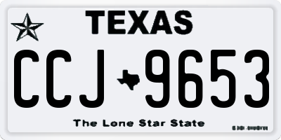 TX license plate CCJ9653