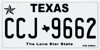 TX license plate CCJ9662