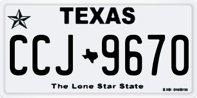 TX license plate CCJ9670