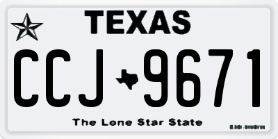 TX license plate CCJ9671
