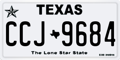 TX license plate CCJ9684