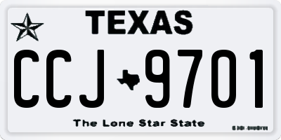 TX license plate CCJ9701