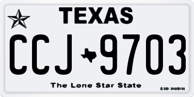 TX license plate CCJ9703