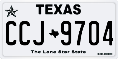 TX license plate CCJ9704