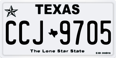 TX license plate CCJ9705