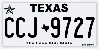TX license plate CCJ9727
